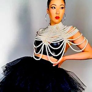 CCbodily Pearl Body Chain Bra - Fashion Shoulder Necklaces Bra Body Jewelry